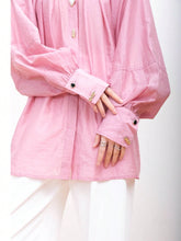 Women's Lantern Sleeve Silk-Like Shirt, Design With Niche French Sweetness, Unique High-End Feeling Formal Shirt